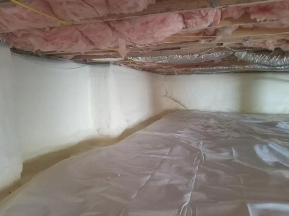 Crawl space encapsulation with closed-cell spray foam for Attic Insulation in Cranford